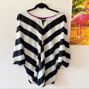 LANE BRYANT Cold Shoulder Chevron Blouse
